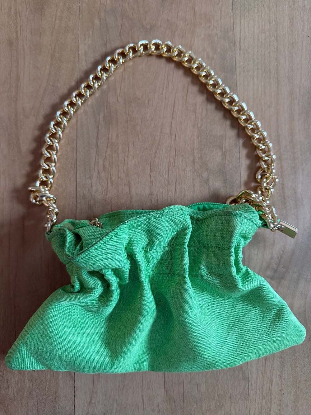Boohoo Chain Detail Pouch Bag One Size Green Polyester